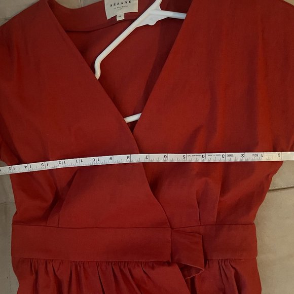 Sezane Rust Wrap Dress - Picture 13 of 13
